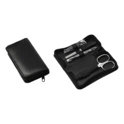 Manicure-etui, Nappa, Schapenleer, Roestvrij