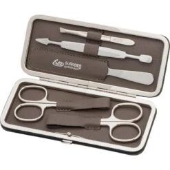 Etui Met Knipsluiting, 5-delig, Taupe